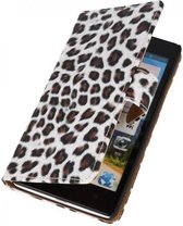 Luipaard Bookstyle Wallet Case Hoes voor Huawei Ascend G700 Bruin
