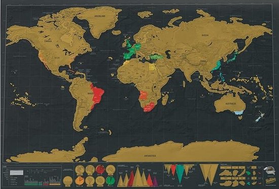Originele Scratch Map – Kras wereldkaart – Kraskaart – Wereld Kraskaart