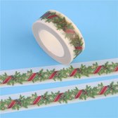 LeuksteWinkeltje masking tape Kerstgroen - decoratie washi papier tape 15 mm x 10 m