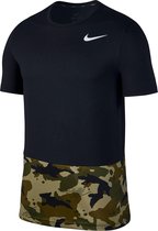 Nike Breathe Hyperdry Tee Heren Sportshirt - Maat XL  - Mannen - zwart/bruin/groen