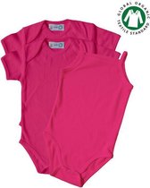 Link Kidswear Meisjes 3-pack Romper GOTS - Cherry - Maat 74/80