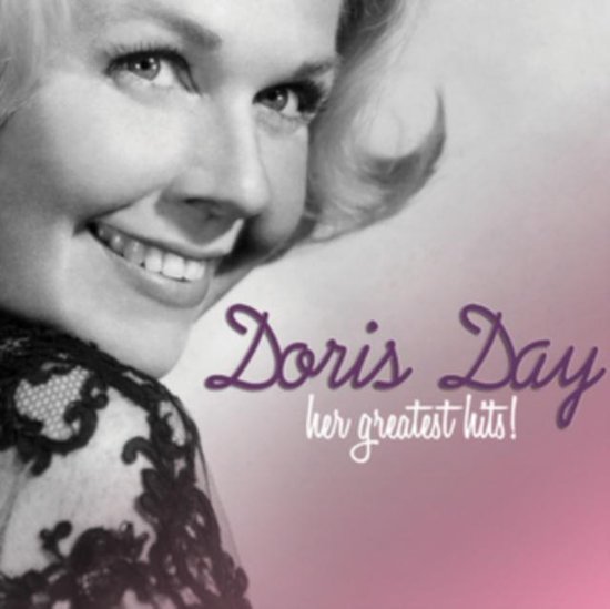 Doris Day, haar grootste hits! Close-up van Doris Day, lachend, draagt kanten kleding.