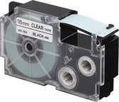 Casio XR-18X1 Zwart op zilver labelprinter-tape