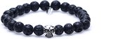 Karma armband 86013 Black Rocks Skull