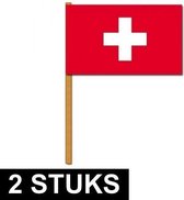 2x Luxe grote zwaaivlaggen Zwitserland