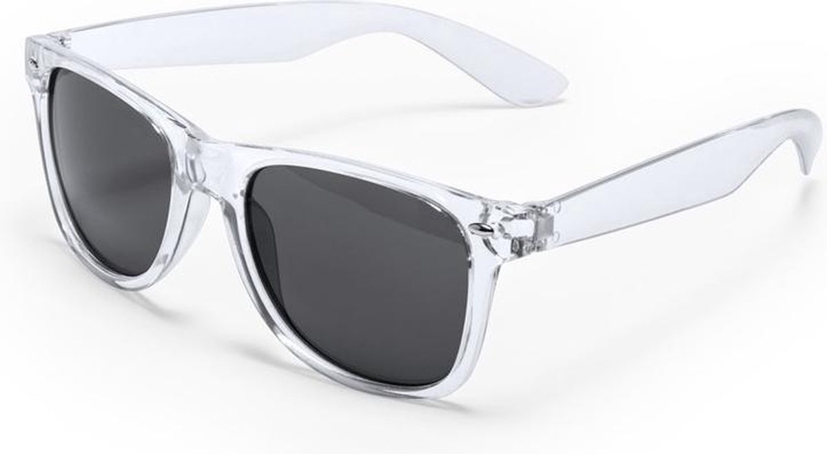 Transparante retro model zonnebril UV400 bescherming dames/heren - Party zonnebrillen