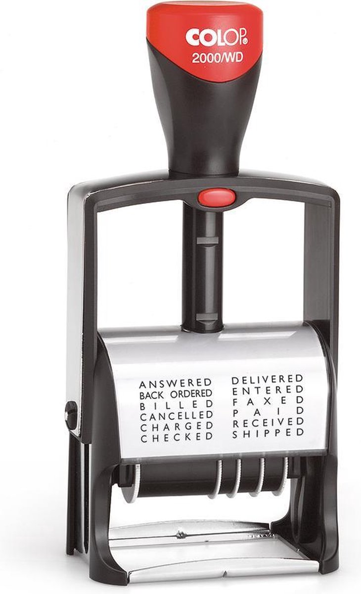 Woord-datumstempel Colop 2000 met 12 teksten