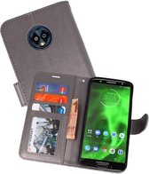 Wallet Cases Hoesje voor Moto G6 Grijs