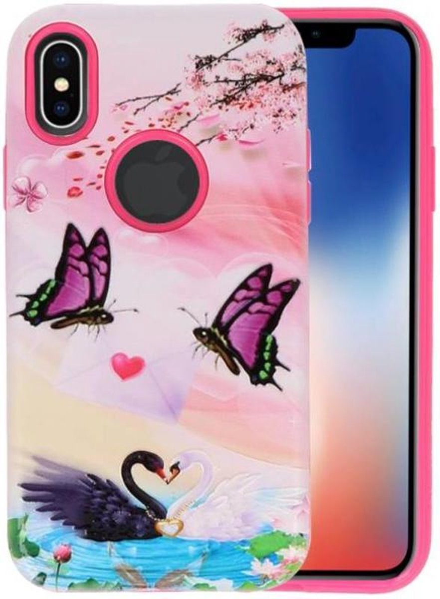 3D Print Hard Case - Hoesje Geschikt voor iPhone X Vlinder