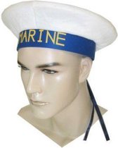 Hoed - Wit, blauw - Matroos - Marine