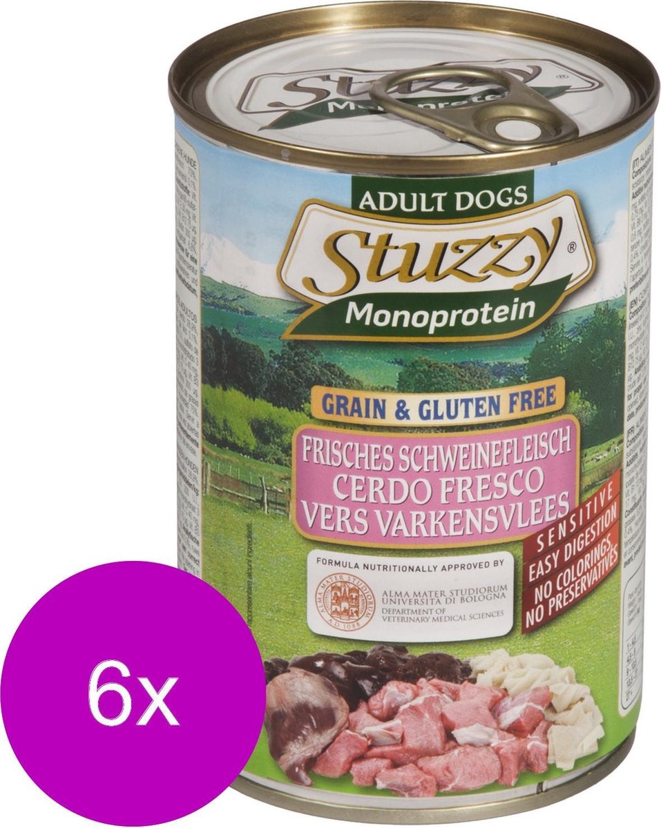 Stuzzy Stuzzy Blik Adult - Varken - Hondenvoer - 6 x 400 g
