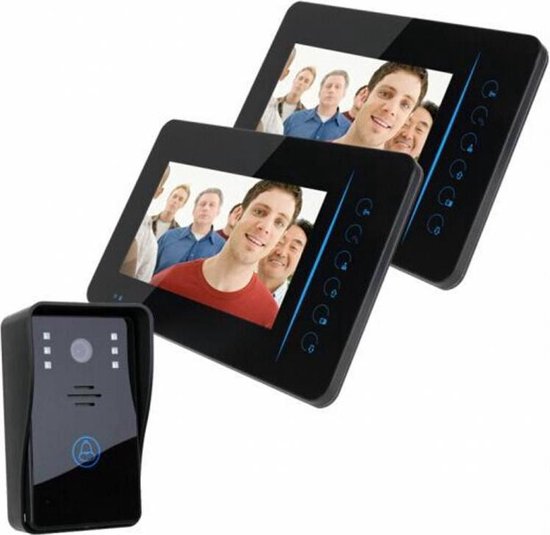 Deurbel met Camera 7” LCD Beeldscherm Zwart - Duo Set | bol.com