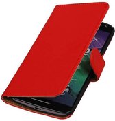 Bookstyle Wallet Case Hoesjes voor Moto X Style Rood