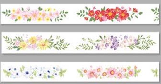 Hoogwaardige en mooie washi tape - 3 rollen - bloemen versiering | bol.com