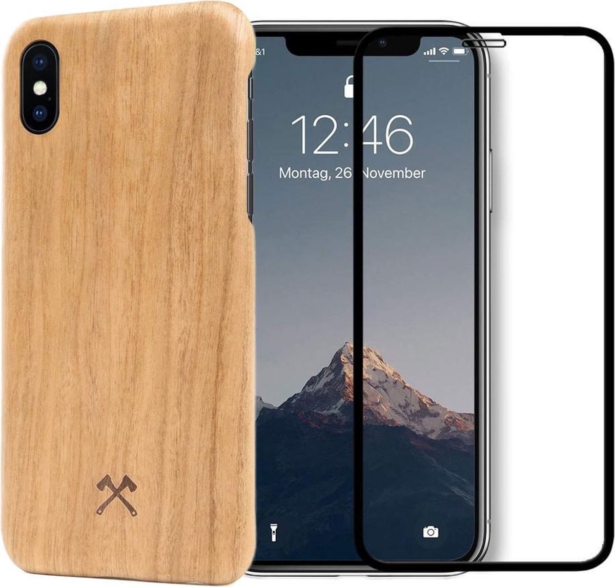 iPhone Xs Max hoesje - Woodcessories - Kersenhout - Hout