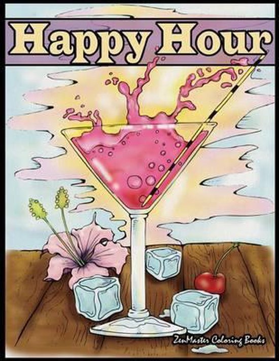 Happy Hour Adult Coloring Book - cover