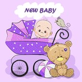 Diamond Painting Crystal Card Kit ® New Baby 18x18 cm, Partial Painting
