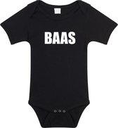 Baas tekst baby rompertje zwart jongens en meisjes - Kraamcadeau - Babykleding 80 (9-12 maanden)