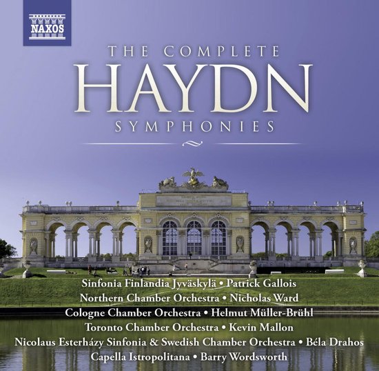De complete symfonieën van Haydn met een paleis op de achtergrond.
