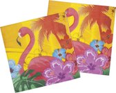 48 stuks: Set a 12 Servetten - Flamingo - Hibiscus - 33x33cm