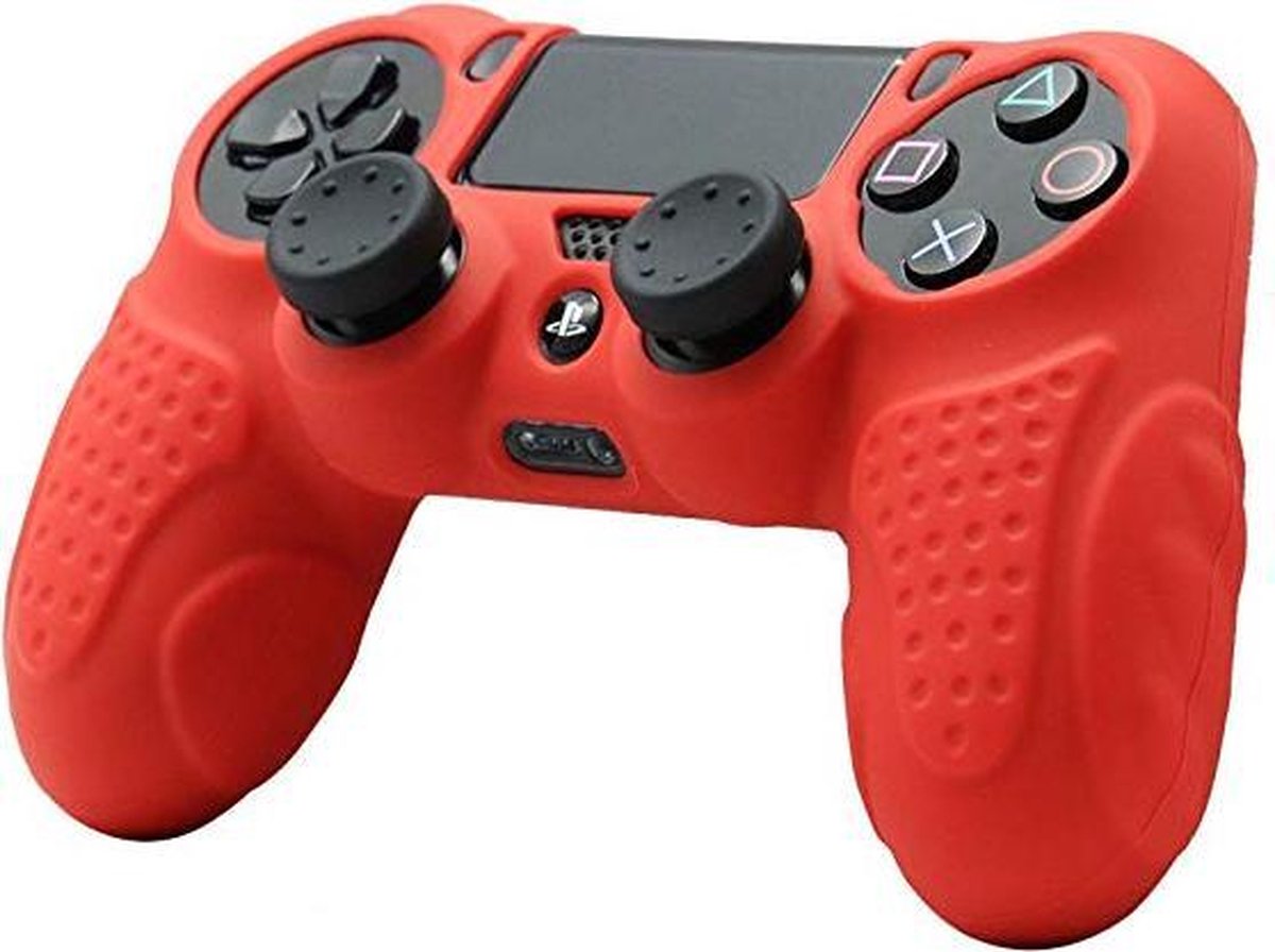 Controller Hoes Silicone geschikt voor Playstation 4 Controller Silicone Skin - Rood