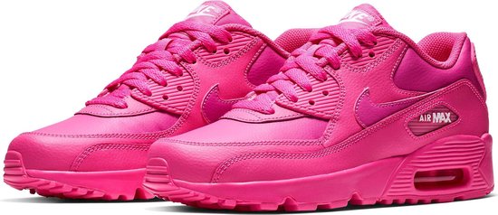 Nike Air Max 90 Leather Sneaker Junior Sneakers Maat 38.5 - Unisex roze bol.com