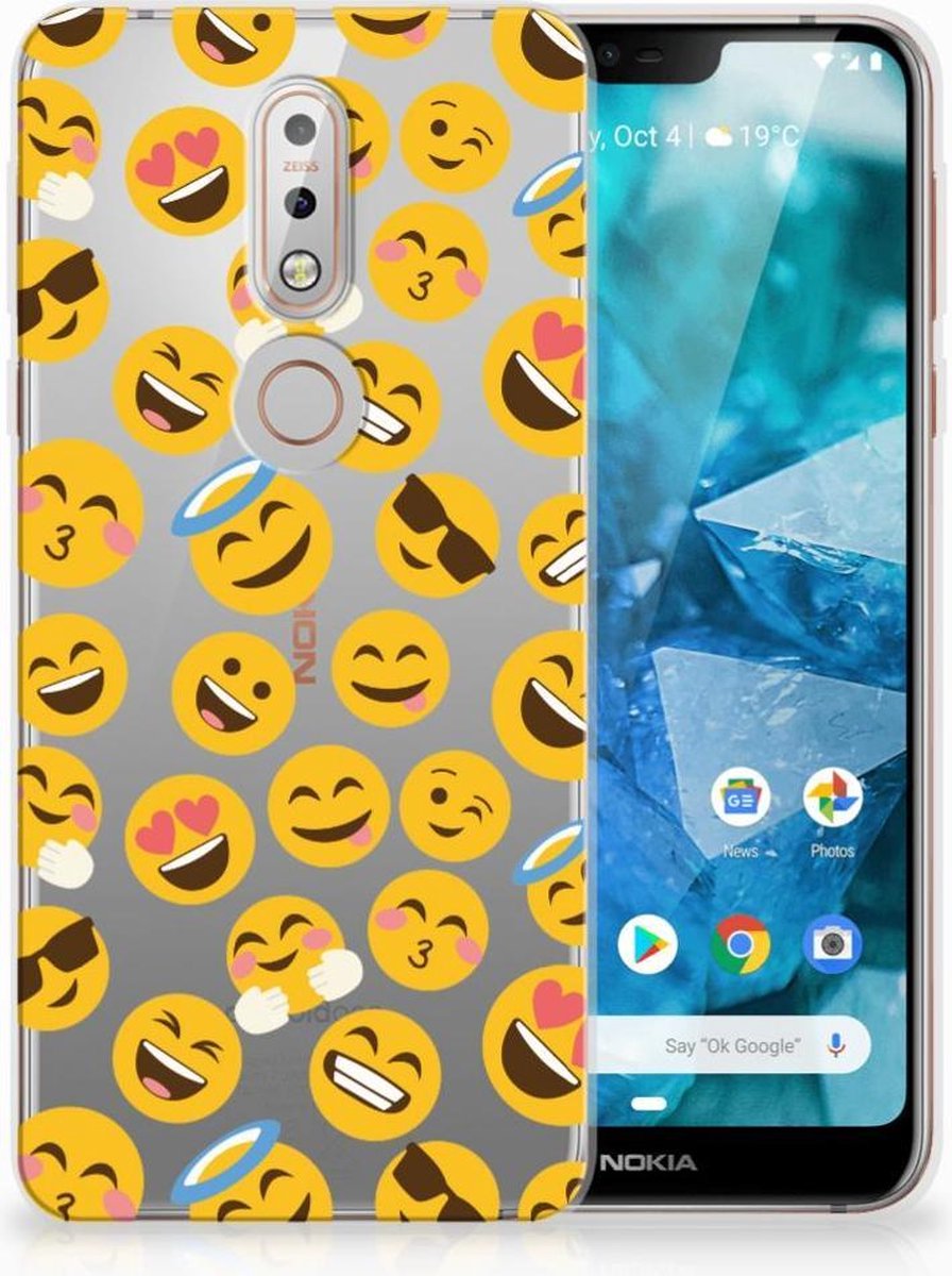 TPU Hoesje voor Nokia 7.1 TPU bumper Emoji