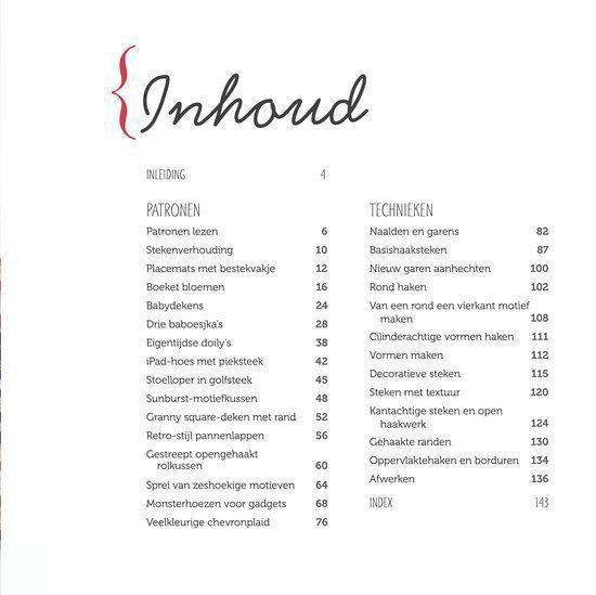 Inhoudsopgave van het boek Mollie makes Haken.