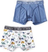 Little Label - boxershorts 2-pack - leopard & faded blue - maat: 158/164 - bio-katoen