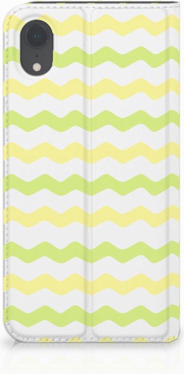 Apple iPhone Xr Hoesje met Magneet Waves Yellow