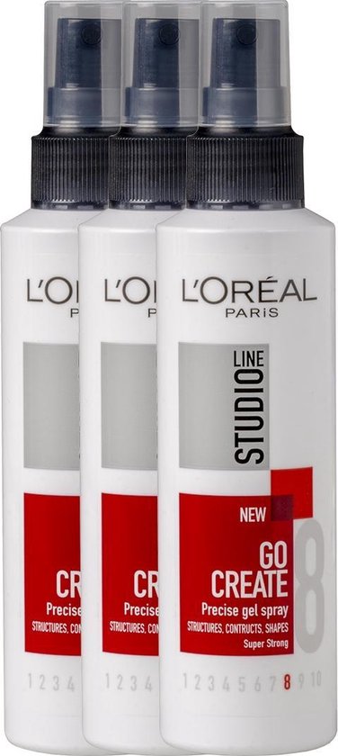 L'Oréal Paris Studio Line Go Create - Extra Sterke Fixatie Spray - 3 x 150ml