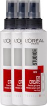 L'Oréal Paris Studio Line Essentials Go Create Precise Gel Spray Super Strong - 3 x 150 ml - Voordeelverpakking