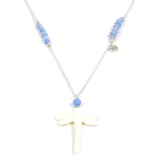 Collier pour femme Heaven Eleven plaqué argent - perles de ciel bleu -  libellule en... | bol.com