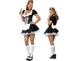 sexy dienstmeid voor carnaval halloween themafeest black & white of slaapkamerplezier