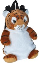 Pluche tijger rugzak/rugtas knuffel 33 cm - Tijgers dieren knuffels - Schooltas/gymtas