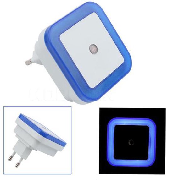 3 x LED - Nachtlampje Kinderen - Stekkerlamp - Nachtlampje Stopcontact - Multi Colour - Ledlampen -Blauw