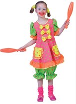 Clownkostuum | Fluo met stippen | Meisje | Maat 152 | Carnaval kostuum | Verkleedkleding
