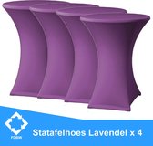 Statafelrok Luxe Lavendel x 4 - Statafel Tafelrok - Statafelhoes - Stretch –  ∅80 x 110 cm – geschikt voor Horeca Evenementen | Sta Tafel Hoes | Statafel | Staantafelhoes | Cocktailparty | Tr