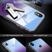 iPhone X / iPhone Xs - hoesje met Tempered Glass achterkant bescherming - ESR – Paars & blauw - Hues Mimic