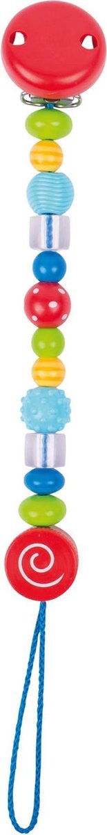 Goedkoopste Heimess Fopspeenketting Rode Parels Met Stippen Plastic 21 Cm