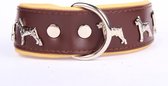 Dog's Companion Leren Halsband - Dobermann - 40-47cm x 40 mm - Bruin