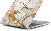 Shop4 - MacBook Pro 13-inch (2016-2020) Hoes - Hardshell Cover Marmer Wit Goud