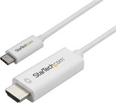 StarTech.com 1m USB C naar HDMI kabel - 4K bij 60Hz monitorkabel - USB C video kabel - wit - Externe video-adapter - VL100 - USB-C - HDMI - wit