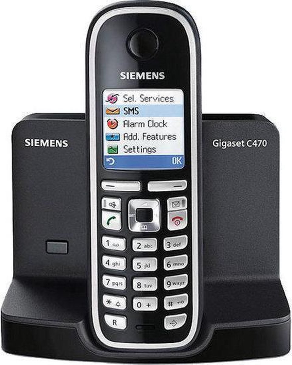Vaste telefoon set met oplader Siemens Gigaset C470, zwart | bol