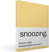 Snoozing - Katoen-satijn - Kussenslopen - Set van 2 - 40x60 cm - Geel