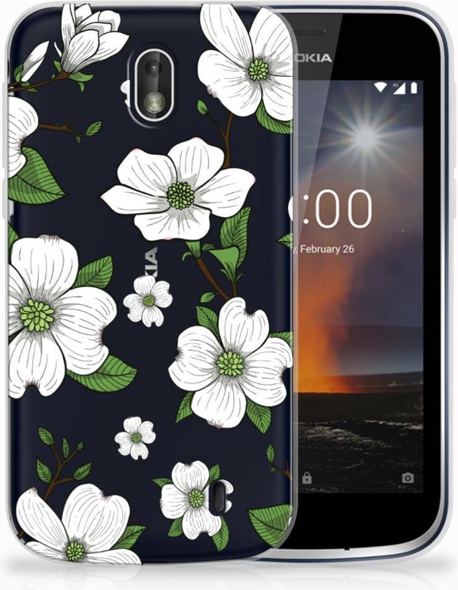 Back Cover voor Nokia 1 TPU Case Dogwood Flowers