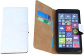 Nokia Lumia 640 Luxe PU Leather Book Case Wit White