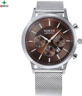 North Unisex Horloge Kast: Chroom Band: Messing 43mm (productvideo)