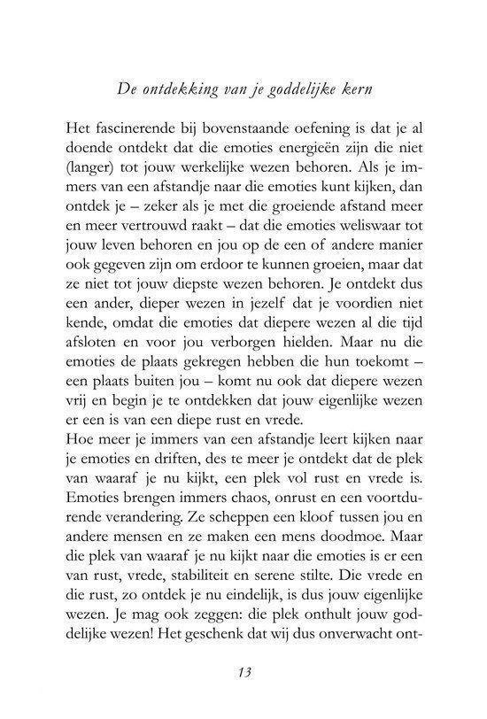Boekpagina met de titel 'De ontdekking van je goddelijke kern'.