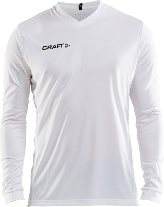 Craft Squad Jersey Solid LS Shirt Heren  Sportshirt - Maat L  - Mannen - wit/zwart